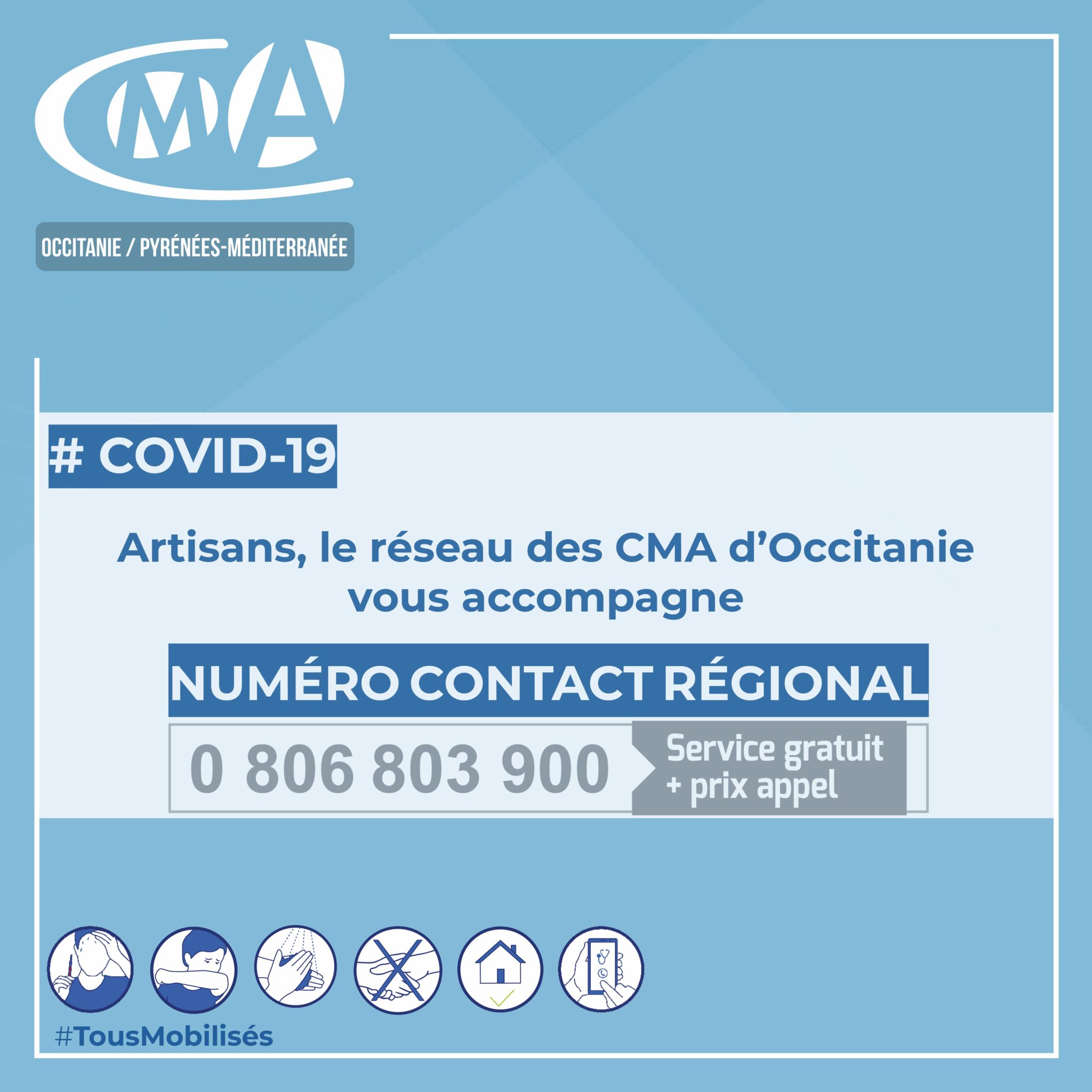 #COVID19 – La CMAR Occitanie réactive son numéro d’urgence pour les artisans