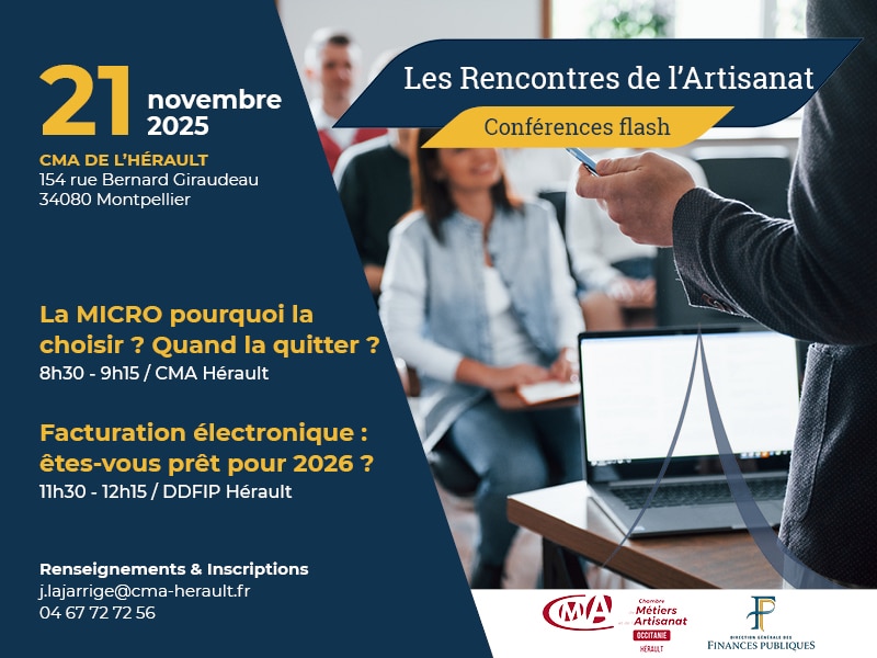 Lire la suite à propos de l’article Les conférences flash des Rencontres de l’Artisanat