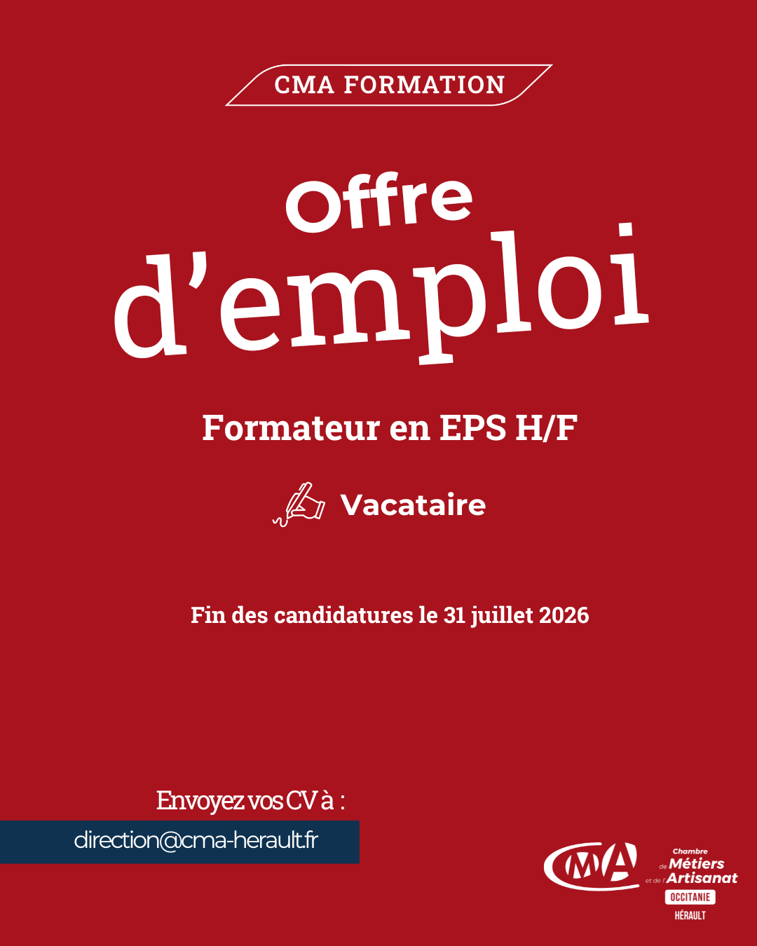 You are currently viewing Recrutement : Formateur vacataire en Éducation Physique et Sportive (EPS) (H/F)